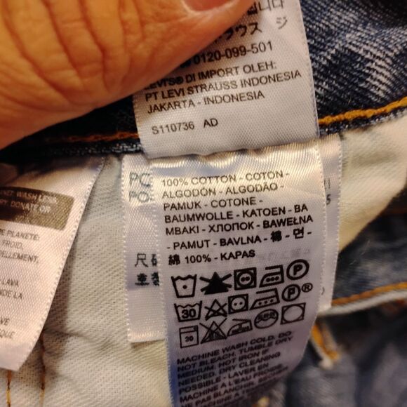 Levi's 501 jeans mens 36x30 blue denim button fly straight leg medium wash - Picture 9 of 10